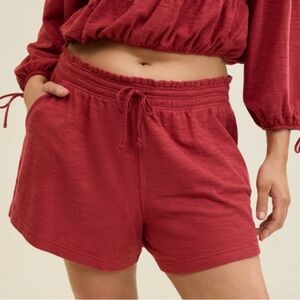 Aerie Women’s Small Endless Summer Shorts Burgundy Red Soft Cozy